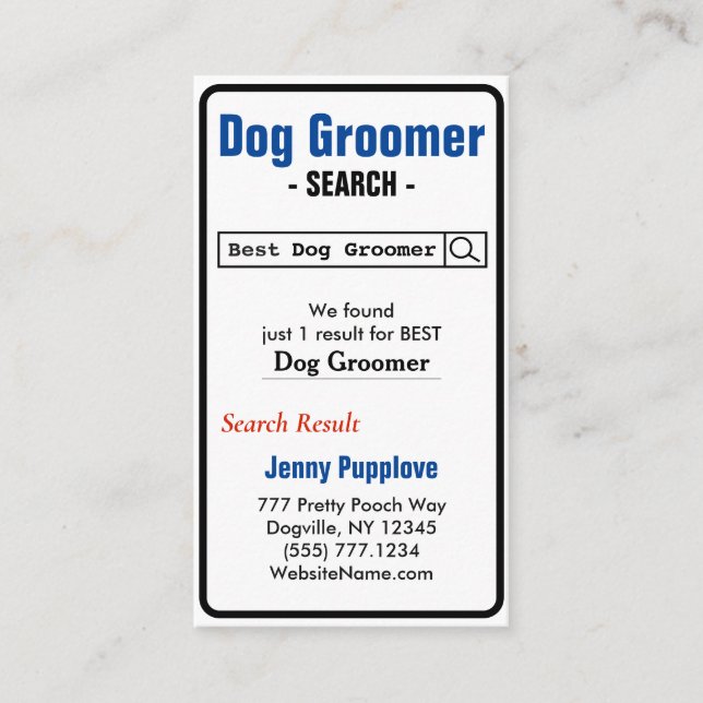 Bästa Hund Groomer-Affärskortet Visitkort (Framsida)