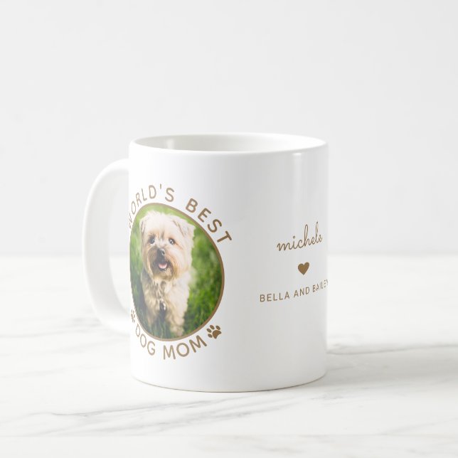 Bästa Hund Guld 2 foto Modern typning Kaffemugg (Framsida vänster)