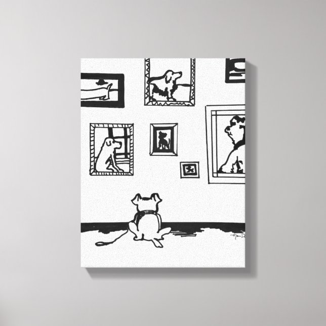 Bästa Hund Line Teckning av Willowcatdedesigners Canvastryck (Framsida)