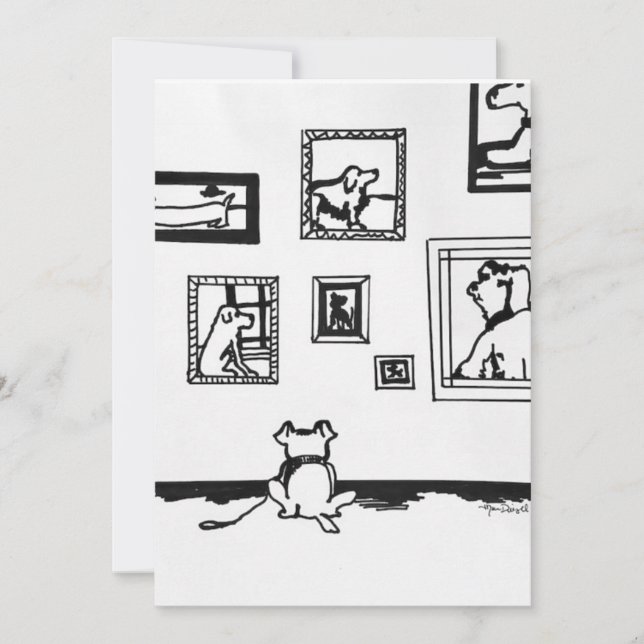 Bästa Hund Line Teckning av Willowcatdedesigners Tack Kort (Framsida)