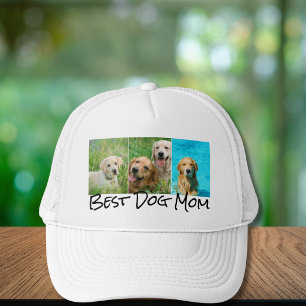Bästa Hund Mamma 3-fotokollage Keps
