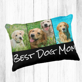 Bästa Hund Mamma 3-fotokollage Prydnadskudde