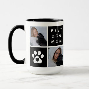 Bästa Hund Mamma 4 x fotosamlarrutnät Mugg