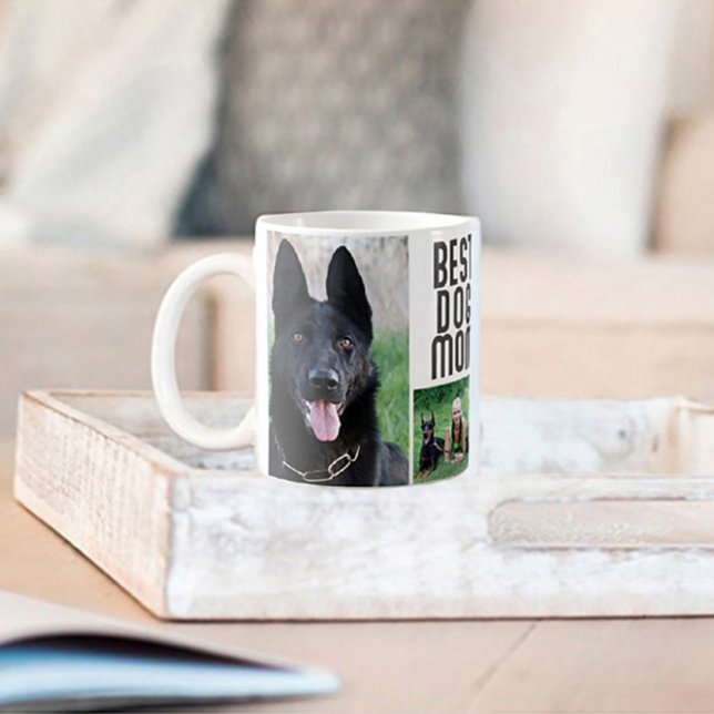 Bästa Hund Mamma 6-Anpassningsbarnas fotokollage M Kaffemugg (Skapare uppladdad)