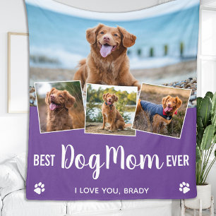 Bästa Hund Mamma Anpassningsbar 4 Lila för fotokol Fleecefilt