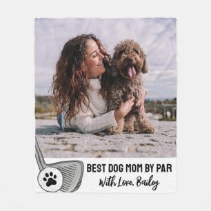 Bästa Hund-Mamma efter pärongolf Fleece Blanket