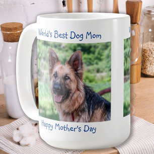 Bästa Hund-Mamma - Lycklig-Mors dag - Blå sälls Kaffemugg
