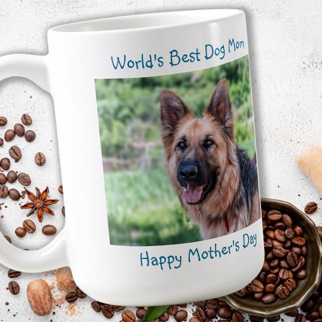 Bästa Hund-Mamma-Lycklig-Mors dag-foto - Teal Pet Kaffemugg (Skapare uppladdad)