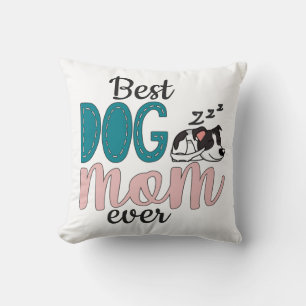 Bästa hund mamma med underbar sovkupig marionett kudde
