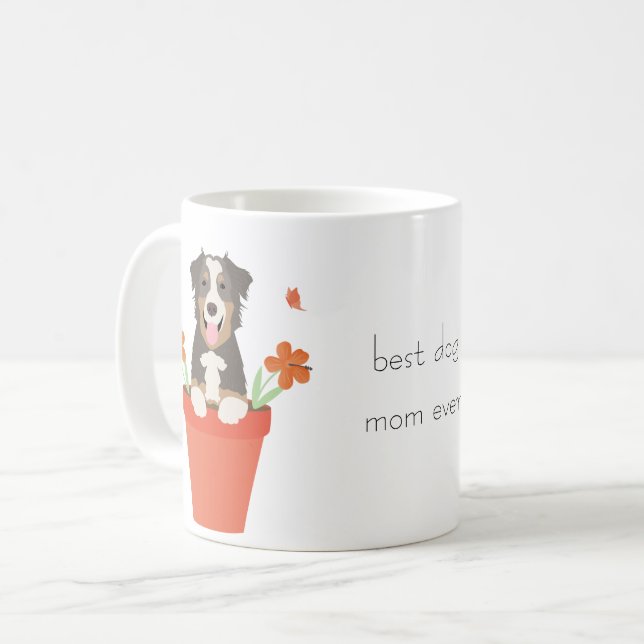 Bästa Hund Mamma någonsin, Australian shepherd blo Kaffemugg (Framsida vänster)