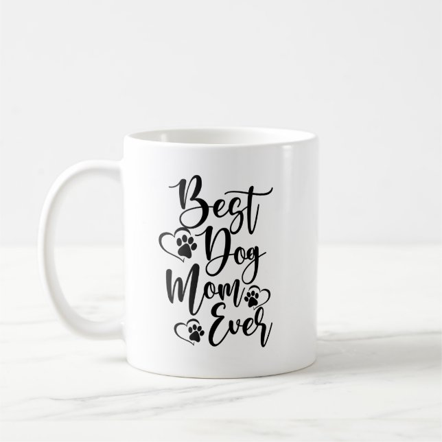 Bästa Hund-Mamma någonsin-design med höjder och av Kaffemugg (Vänster)