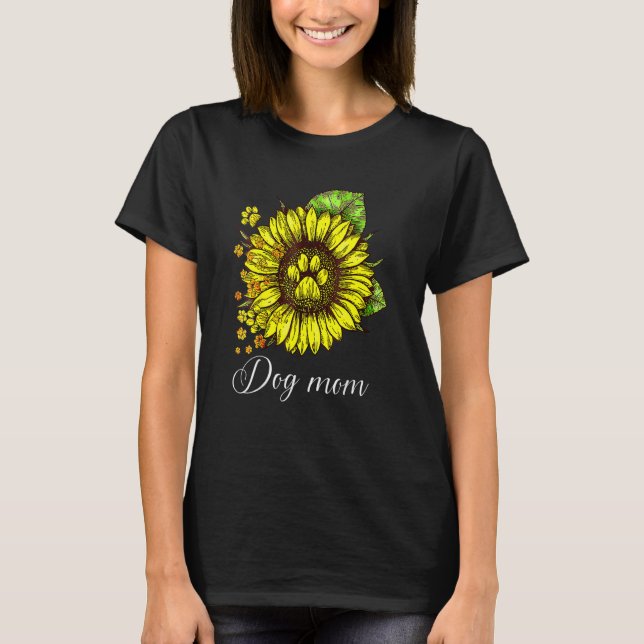 Bästa Hund Mamma någonsin för solrosblomma Mors da T Shirt (Framsida)