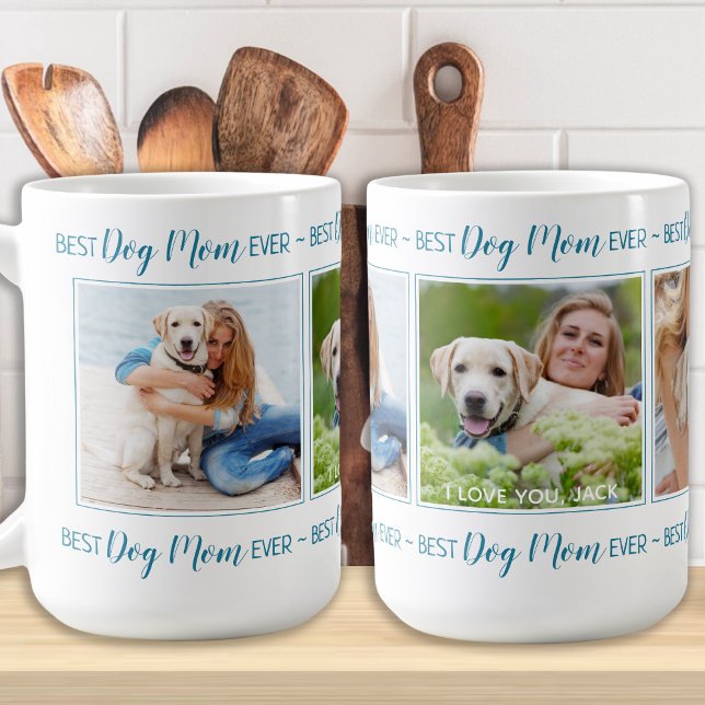 Bästa Hund Mamma någonsin Foto Collage Coffee Mugg (Skapare uppladdad)
