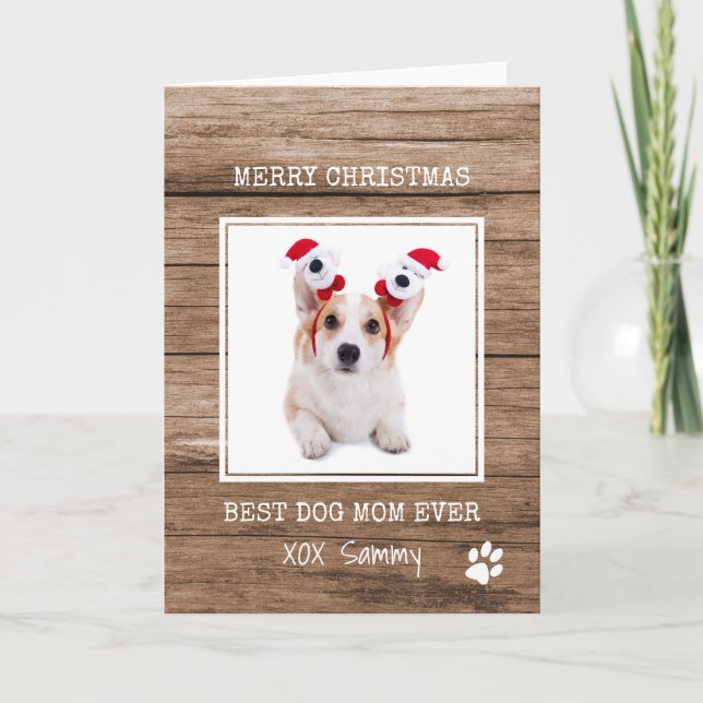 Bästa Hund Mamma någonsin Foto God jul Kort (Framsida)