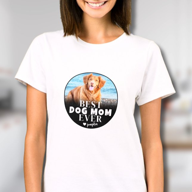 Bästa Hund Mamma någonsin-foto T Shirt (Best Dog Mom Ever Photo T-Shirt)