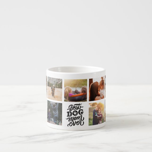 Bästa Hund Mamma någonsin-fotokollage för Personli Espressomugg (Framsidan)