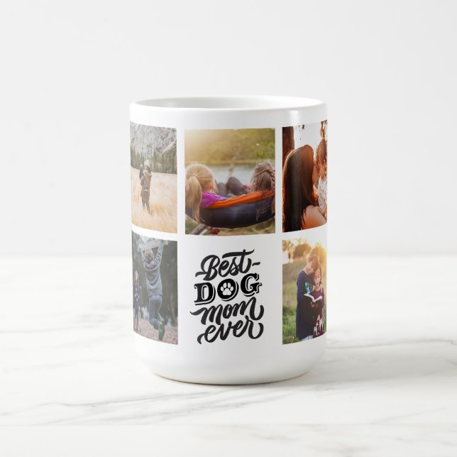 Bästa Hund Mamma någonsin-fotokollage för Personli Kaffemugg (Center)