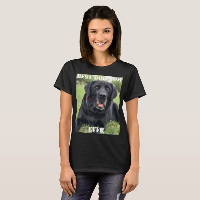 Bästa Hund-Mamma någonsin-fotot-Roligt Cute Puppy  T Shirt (Hel framsida)