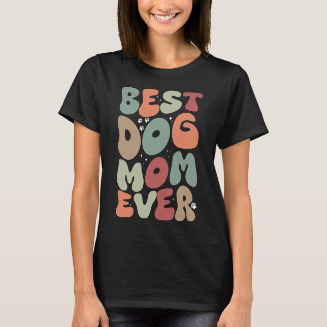 Bästa Hund-Mamma någonsin-funny Womens-söt husdjur T Shirt (Framsida)