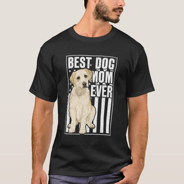 Bästa Hund Mamma någonsin, Gult Labrador-återkoppl T Shirt (Framsida)