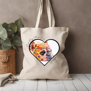 Bästa Hund Mamma någonsin Heart Photo Pet Mors dag Tygkasse