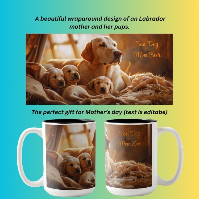 Bästa Hund Mamma någonsin Labrador och valper Två-Tonad Mugg (Skapare uppladdad)