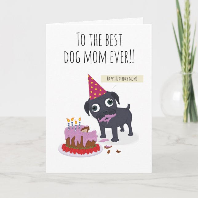 Bästa hund mamma någonsin, lårkaka, lustig svart p kort (Framsida)