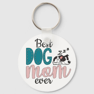 Bästa hund mamma någonsin med söt sovmarionett nyckelring