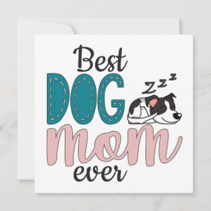 Bästa hund mamma någonsin med söta, sovande marion kort