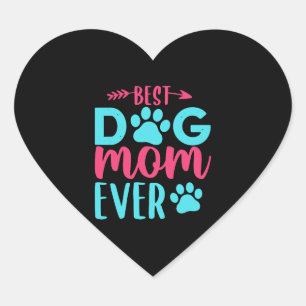 Bästa Hund Mamma någonsin Mor Hjärtformat Klistermärke