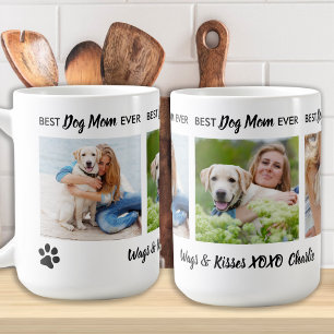 Bästa Hund Mamma någonsin Personlig 3-foto och Nam Kaffemugg