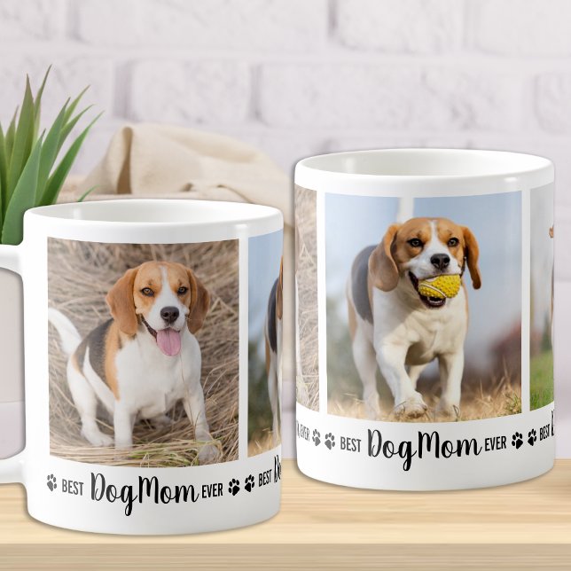 Bästa Hund Mamma någonsin Personlig 3 Pet Bild Kaffemugg (Skapare uppladdad)