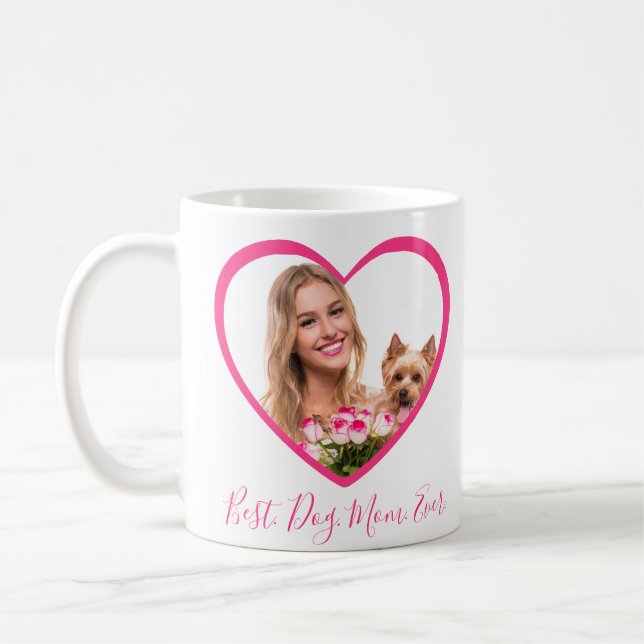 Bästa Hund Mamma någonsin Personlig Heart 2 Photo  Kaffemugg (Vänster)