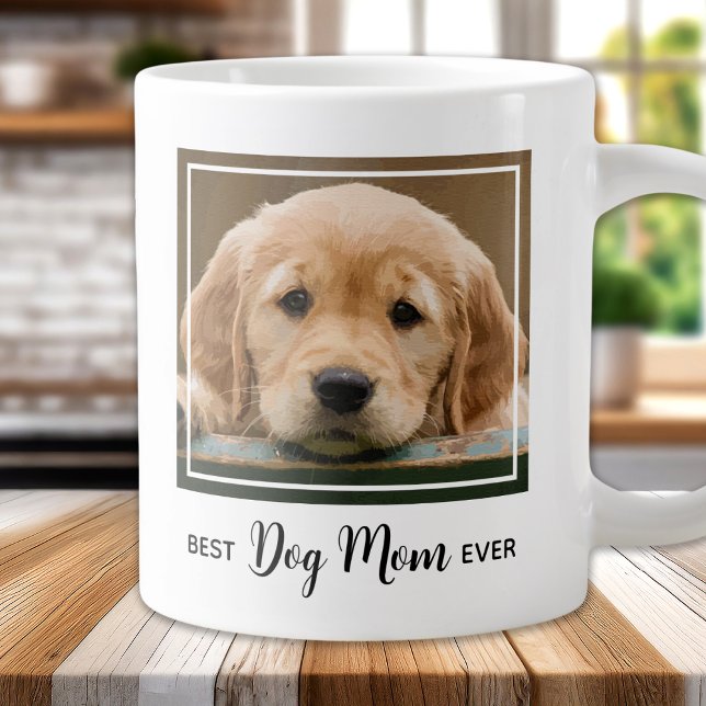 Bästa Hund Mamma någonsin Pet Photo Jumbo Mugg (Skapare uppladdad)