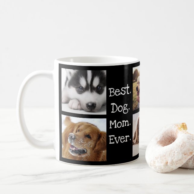 Bästa Hund Mamma någonsin Pet Photo Personlig Blac Kaffemugg (Med munk)