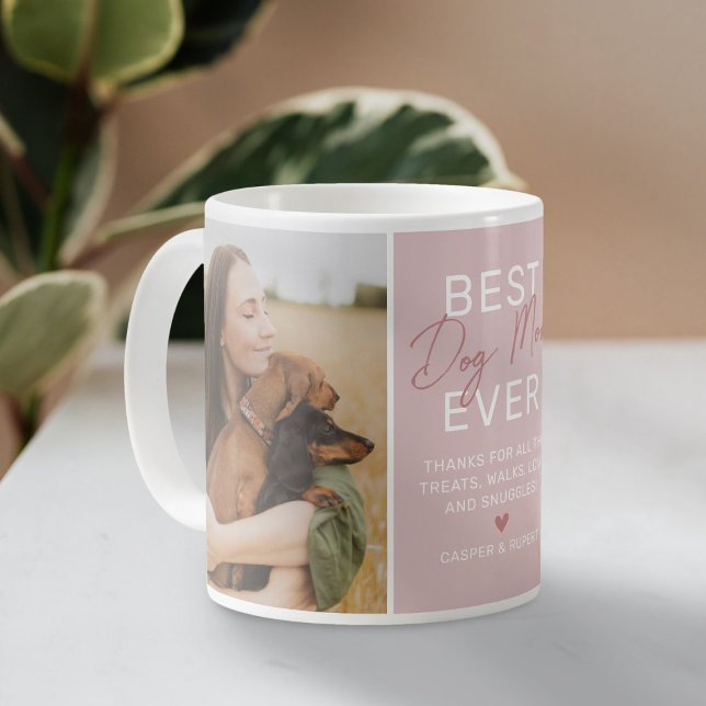 Bästa Hund Mamma någonsin Rosa 2-foto Kaffemugg (Skapare uppladdad)