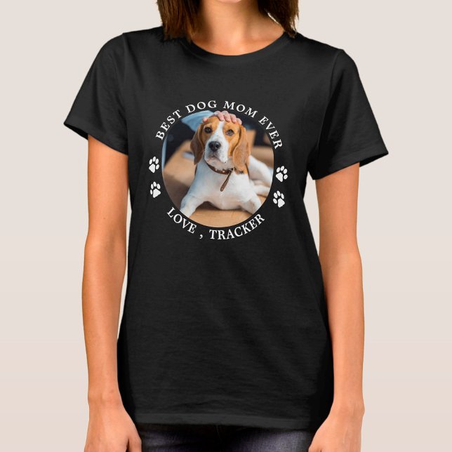 Bästa Hund Mamma någonsin Tass avtryck Anpassnings T Shirt (Skapare uppladdad)