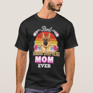 Bästa Hund-Mamma någonsin-tyska Shepherd-Blommigte T Shirt