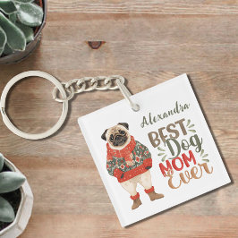 Bästa Hund Mamma någonsin Watercolor Pug-Anpassnin