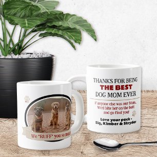 Bästa Hund-Mamma någonsin ynkliga kaffe-Mugg med f Jumbo Mugg
