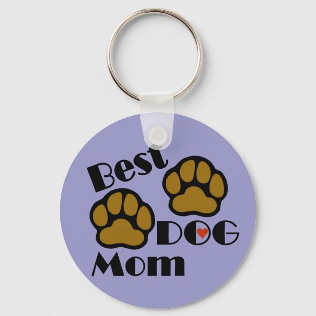 Bästa Hund-Mamma-Nyckelringen med Hund Merchandise Nyckelring (Framsida)