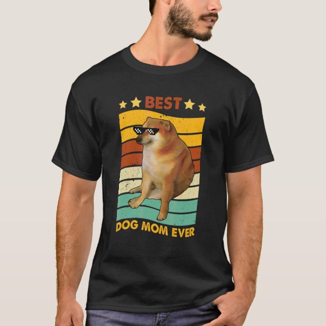 Bästa Hund Mamma - Offert Hund Costume Coola Cheem T Shirt (Framsida)