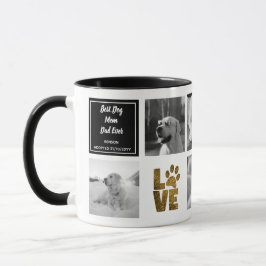 Bästa Hund Mamma Pappa PHOTO COLLAGE Gift KÄRLEK H Mugg