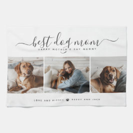Bästa Hund Mamma: Personlig Hund Photo Mors dag Kökshandduk