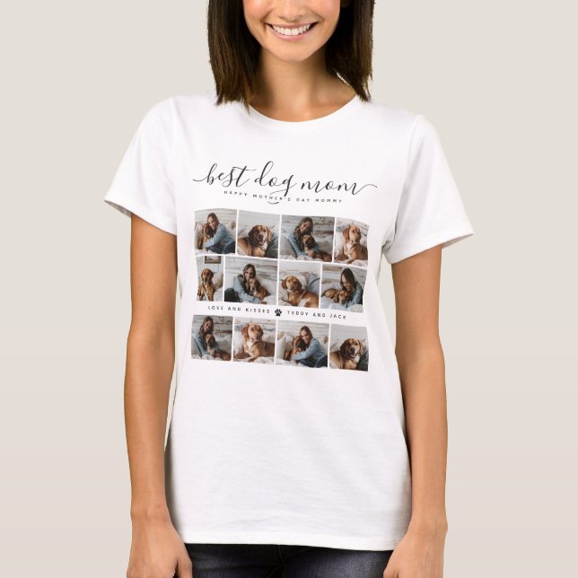 Bästa Hund Mamma: Personlig Hund Photo Mors dag T Shirt (Framsida)