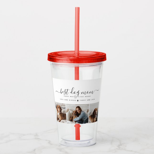 Bästa Hund Mamma: Personlig Hund Photo Mors dag Take Away Mugg (Framsida)