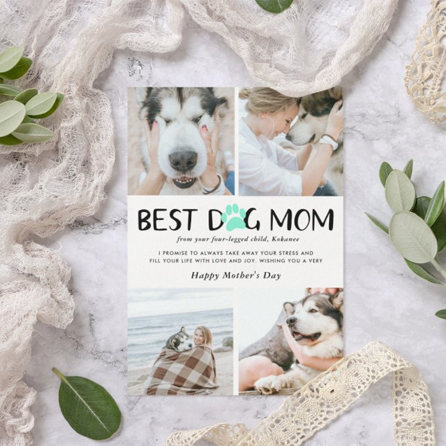 Bästa Hund Mamma | Photo Collage Mors dag Kort (Skapare uppladdad)