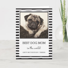 Bästa Hund Mamma | Svart | Photo Mors dag Kort