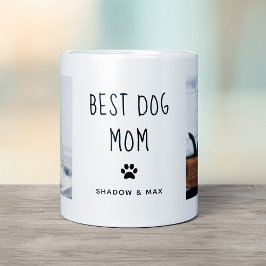 Bästa Hund Mamma | Två foto-handskrivna texter Kaffemugg