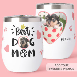 Bästa Hund-Mamma-typografi Heart Pet Photo Cute Ta